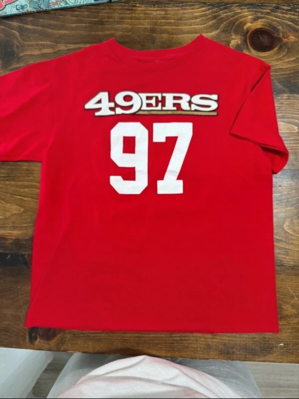NFL Red San Francisco 49ers Short Sleeve Tee with White 97